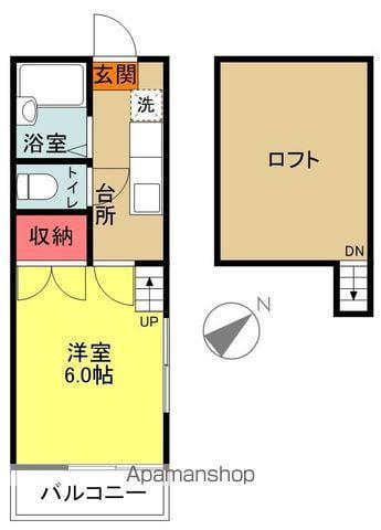 メゾントマト北白土(1K/1階)の間取り写真