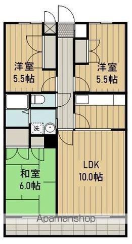 立川リムエール(3LDK/2階)の間取り写真