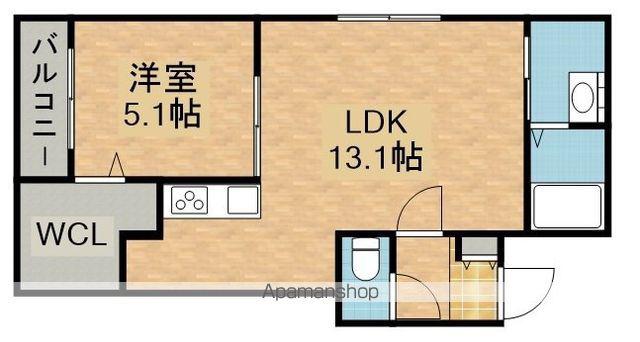 サイト西野 当社専任(1LDK/1階)の間取り写真