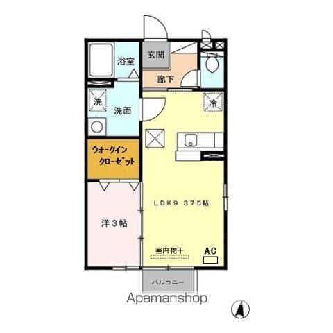 エレゼタウンⅡ(1LDK/2階)の間取り写真
