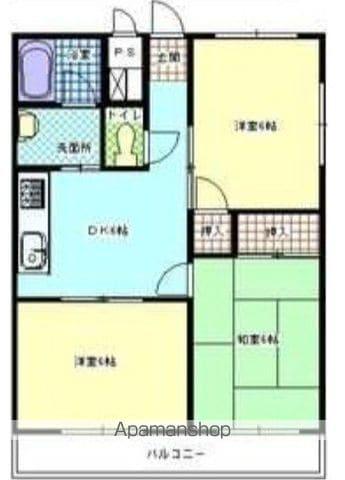 パレス・コヨーDタイプ(3DK/1階)の間取り写真