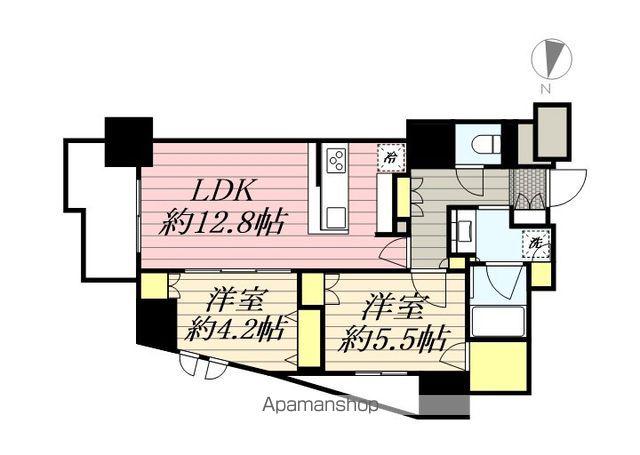 デュオヒルズ千葉中央(2LDK/14階)の間取り写真