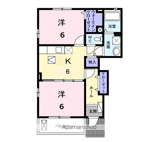 クレールⅣ C(2K/1階)の間取り写真
