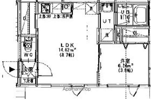 POPLAR(1LDK/2階)の間取り写真