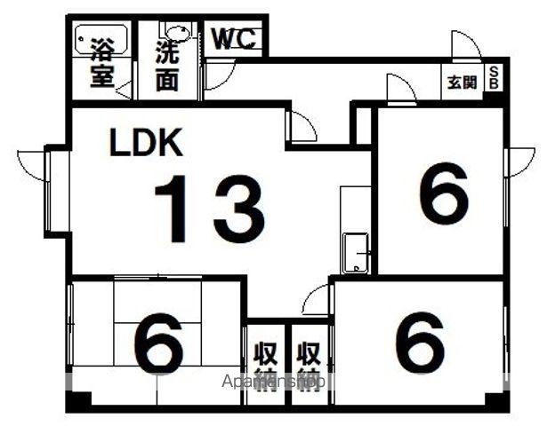 グランドゥル97(3LDK/3階)の間取り写真