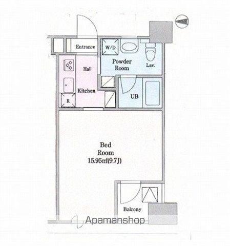 デザイナーズブラウンの部屋 クォーツマンション(1K/8階)の間取り写真