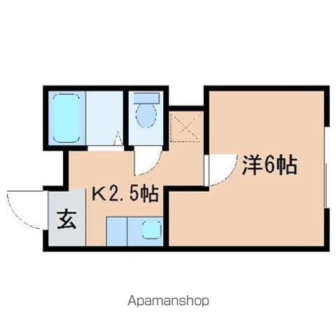 フレデリクスハウンⅡ(1K/2階)の間取り写真
