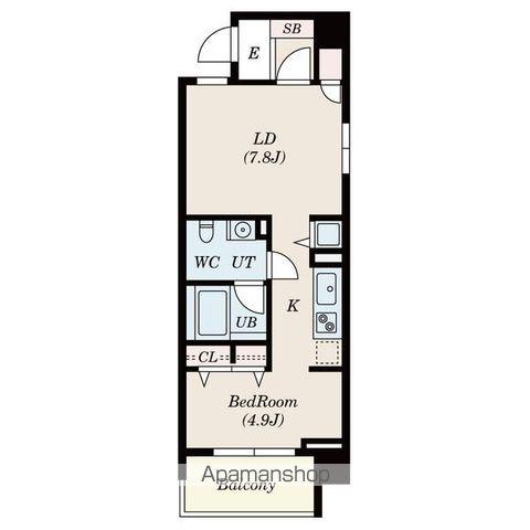 ヴァリエ東別院(1LDK/12階)の間取り写真