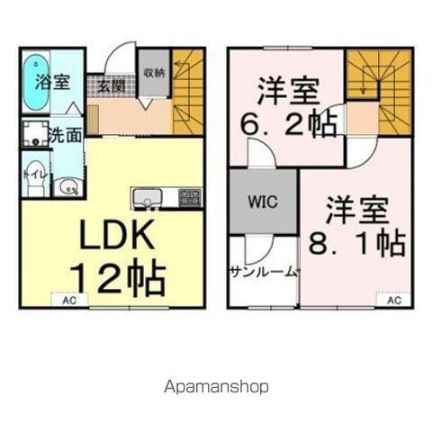 メルヴェイユ A(2LDK/1階)の間取り写真