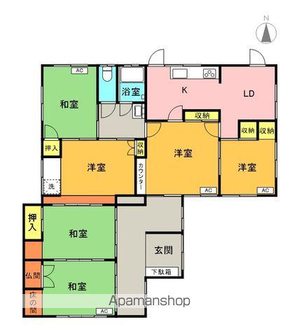 香川県善通寺市 1階建 築55年(6LDK)の間取り写真
