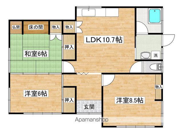 吉都線 日向庄内駅 徒歩32分 1階建 築44年(3LDK)の間取り写真