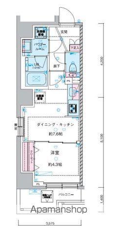 GENOVIA 幡ヶ谷(1DK/5階)の間取り写真