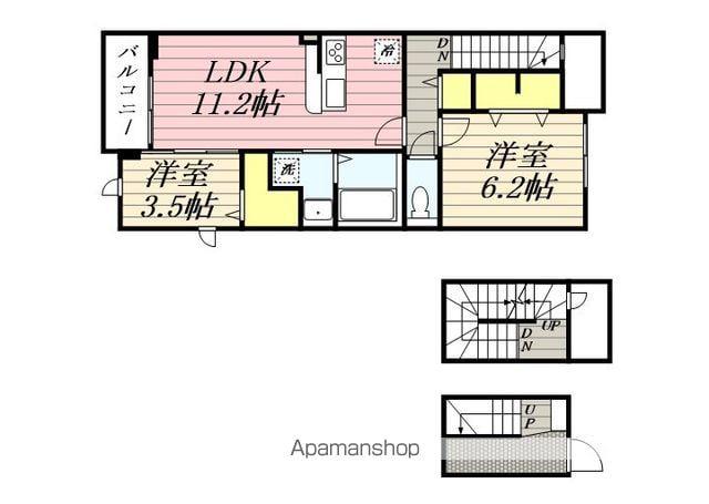 シャロームセブン平尾(2LDK/3階)の間取り写真