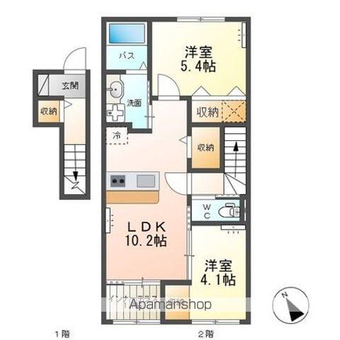 CRAISB(2LDK/2階)の間取り写真