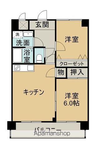 プレジール前川(2LDK/4階)の間取り写真