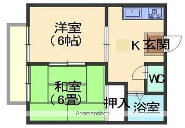 サンハウス下山(2K/2階)の間取り写真