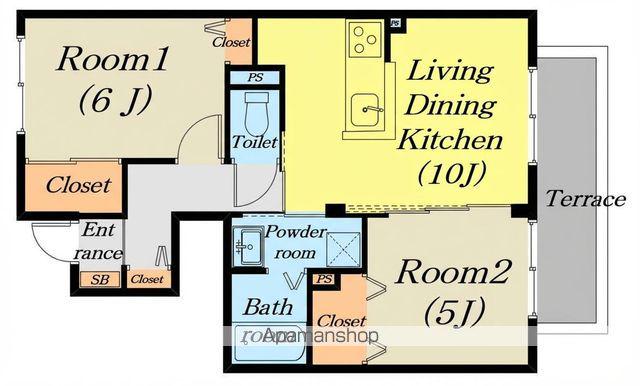 アトリオⅡ(2LDK/1階)の間取り写真