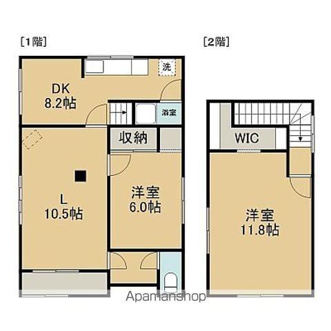 函館市電本線湯川線 千代台駅 徒歩3分 2階建 築49年(2LDK)の間取り写真