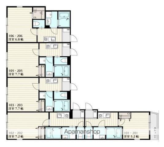 SKリデンテ北松戸(1K/1階)の間取り写真