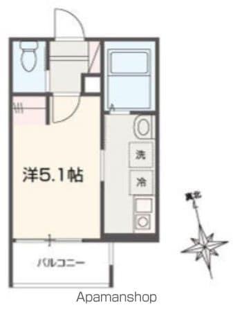 MELLAS青梅Ⅱ(1K/1階)の間取り写真