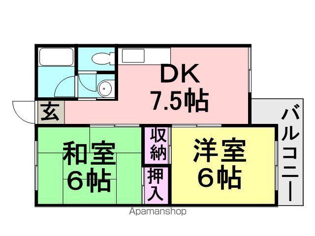 稲葉ハウス(2DK/3階)の間取り写真