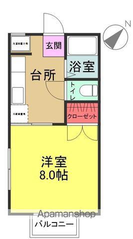 KSコーポ(1DK/2階)の間取り写真