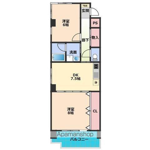 OSプリンスハイツ白壁北(2DK/1階)の間取り写真