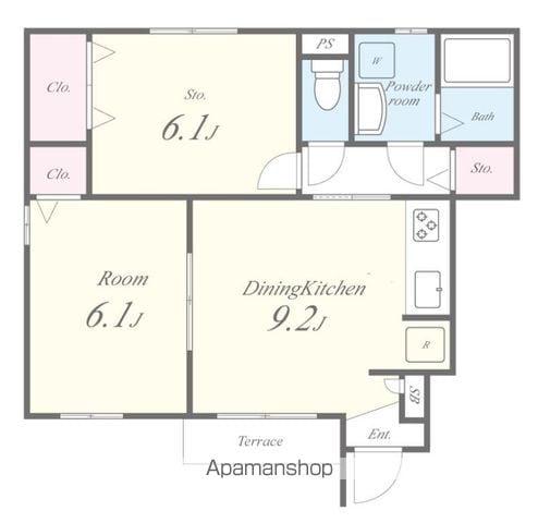 グランデサウタール(1SDK/1階)の間取り写真