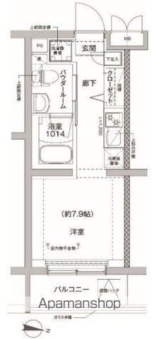 RELUXIA方南町Ⅱ(ワンルーム/1階)の間取り写真