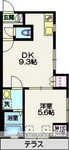 東急東横線 祐天寺駅 徒歩13分 4階建 築12年(1K/1階)の間取り写真