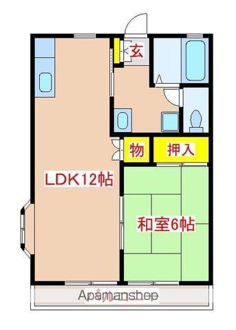 コーポあすか(1LDK/2階)の間取り写真
