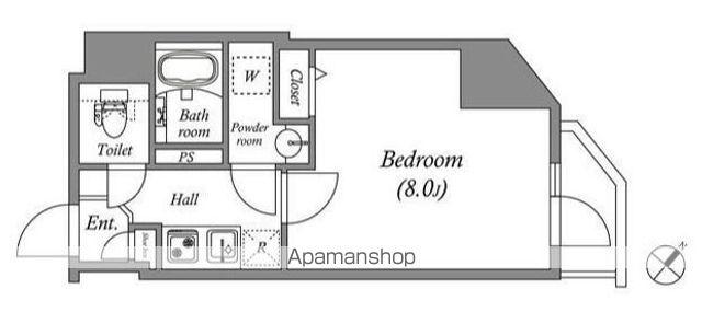 GRAN PASEO新宿河田町(1K/5階)の間取り写真