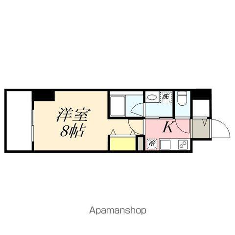 CENTRAL S 砂山町(1K/9階)の間取り写真