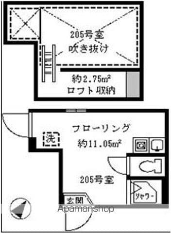 ソフィアツリー(ワンルーム/2階)の間取り写真