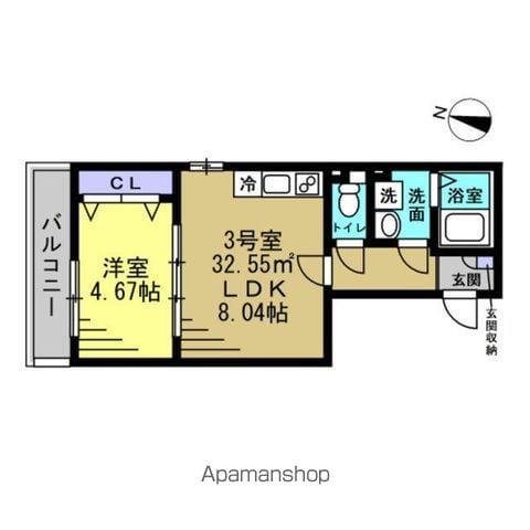 メゾン・ド・PLUM蘇我(1LDK/2階)の間取り写真