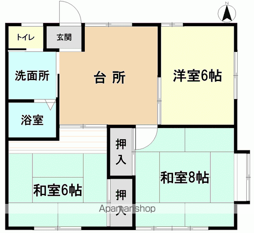 コーポみのぶΑ(3DK/1階)の間取り写真