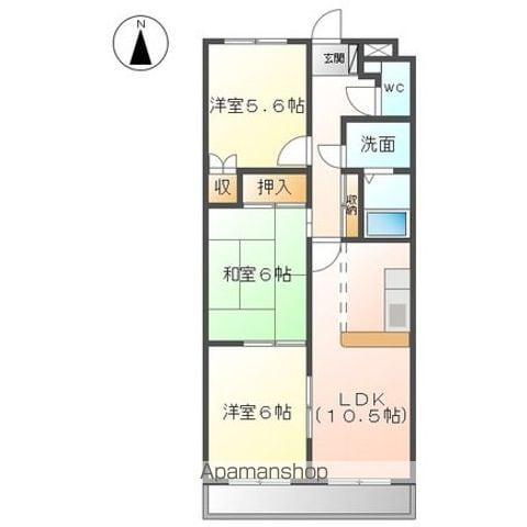 ピュアINN21(3LDK/1階)の間取り写真