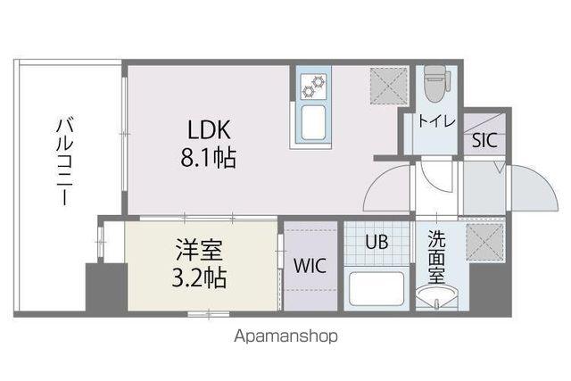 アルティザ博多ミッドシティ(1LDK/6階)の間取り写真