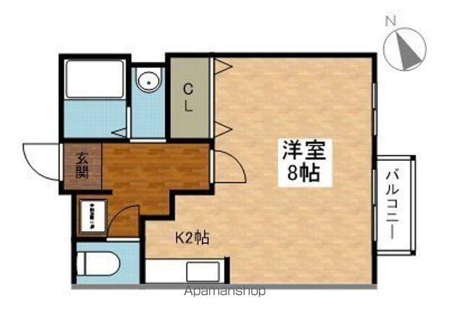 オプトニール(1K/2階)の間取り写真