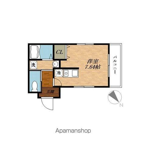 アミティエ南草津(ワンルーム/2階)の間取り写真