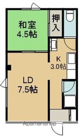 メゾンパティオ亀田港(1LDK/1階)の間取り写真