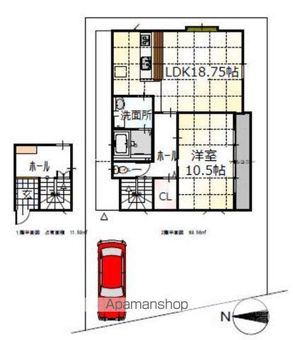 SUKEN(1LDK/2階)の間取り写真