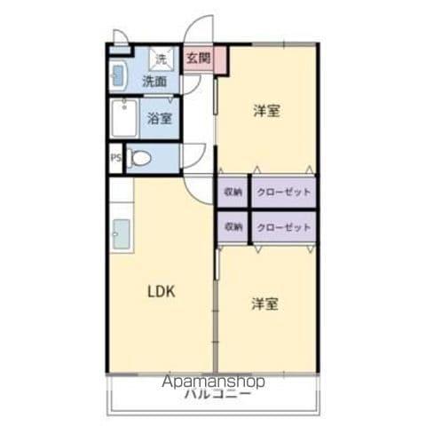 フェニックスマンション(2DK/4階)の間取り写真