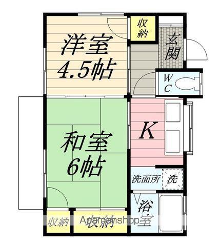 青梅線 羽村駅 徒歩14分 1階建 築55年(2K)の間取り写真