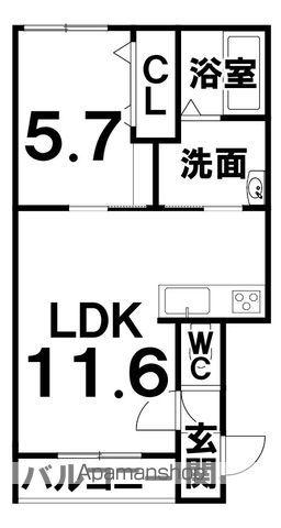 CLARAI(1LDK/2階)の間取り写真
