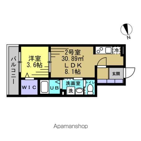 A'S CREST(1LDK/1階)の間取り写真