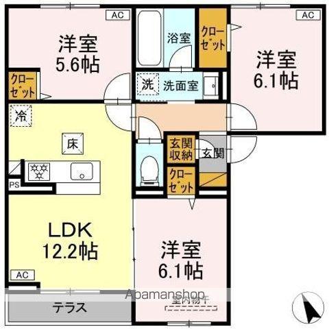フェリスタ(3LDK/2階)の間取り写真