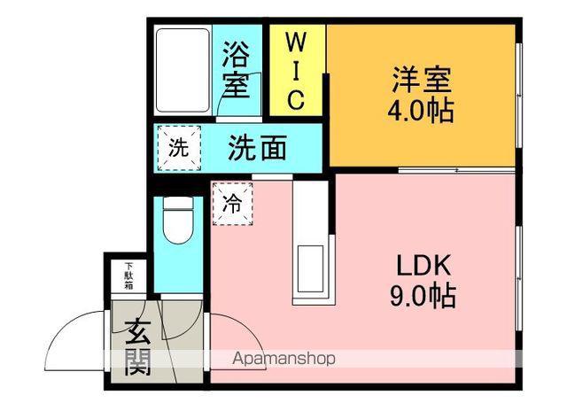 FLAP福住 月寒東1-11MS A棟(1LDK/1階)の間取り写真