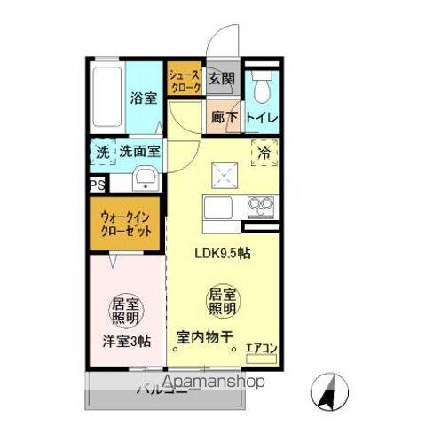 PASTORALL(1LDK/1階)の間取り写真