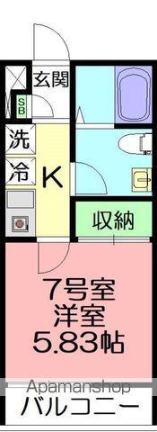 DEN三郷中央(1K/3階)の間取り写真